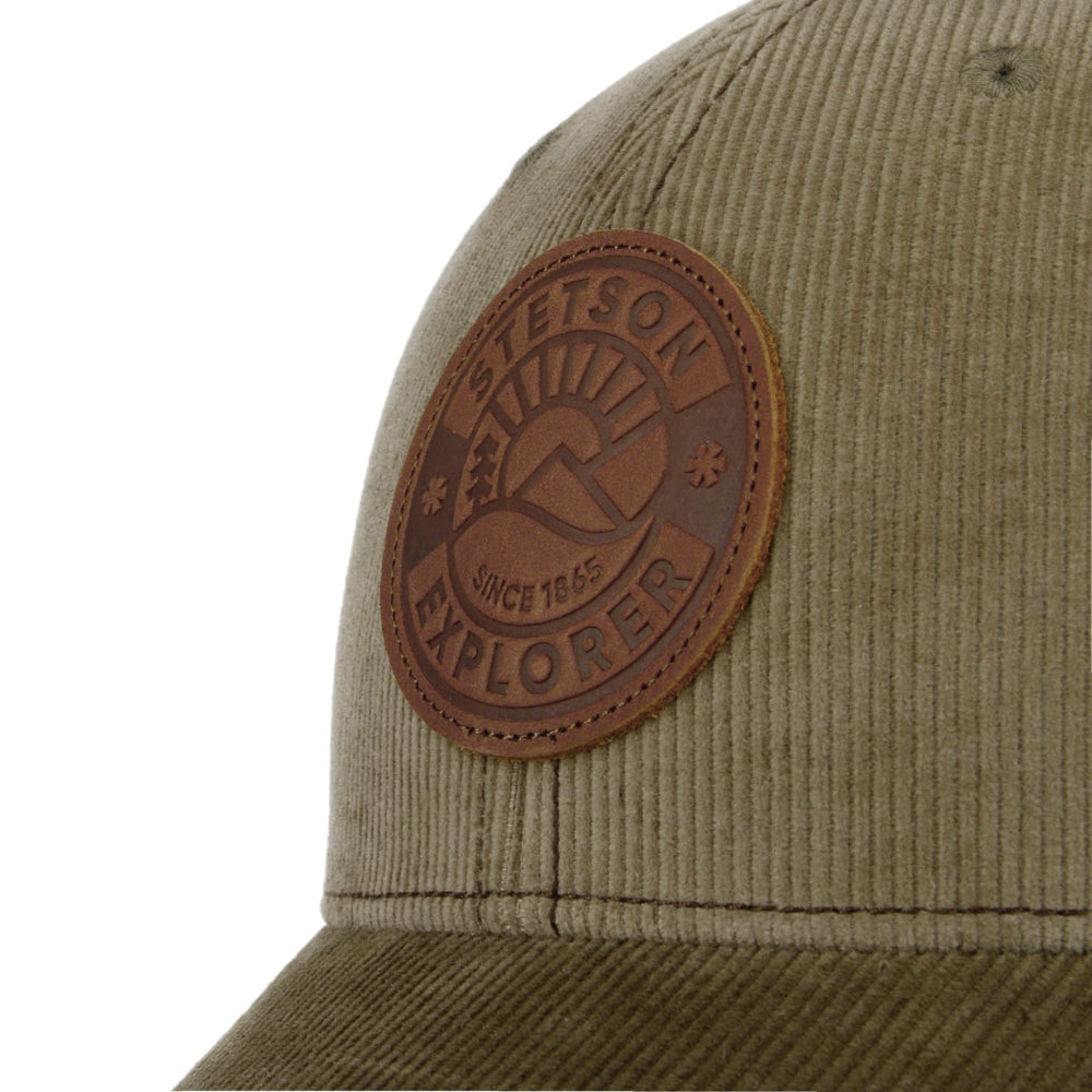 Stetson Leather Patch Baseball Cap Olive