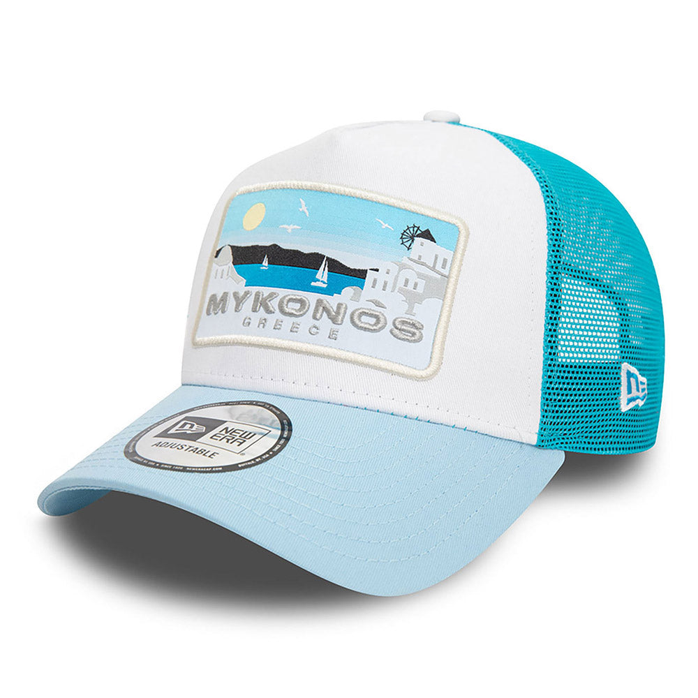 New Era - Mykonos Patch Trucker Cap - Electric Blue/White