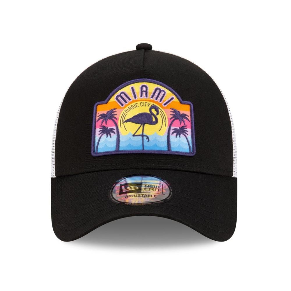 New Era - Miami Patch Trucker Cap - Black/White