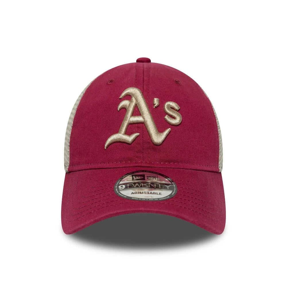 New Era - 9twenty Washed Trucker Oakland Athletics Cap - Red/Beige