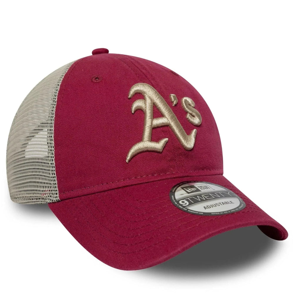 New Era - 9twenty Washed Trucker Oakland Athletics Cap - Red/Beige