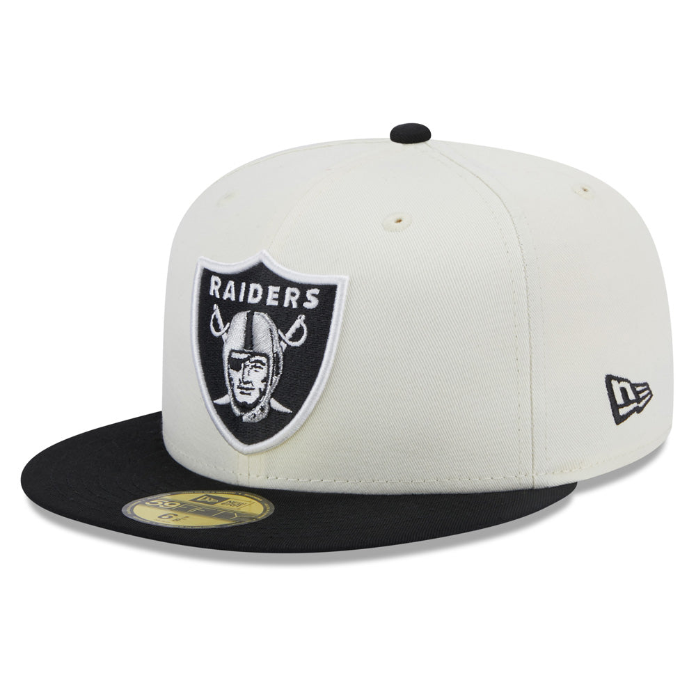 New Era - 59Fifty Fitted Side Patch Raiders Cap - Off White/Black