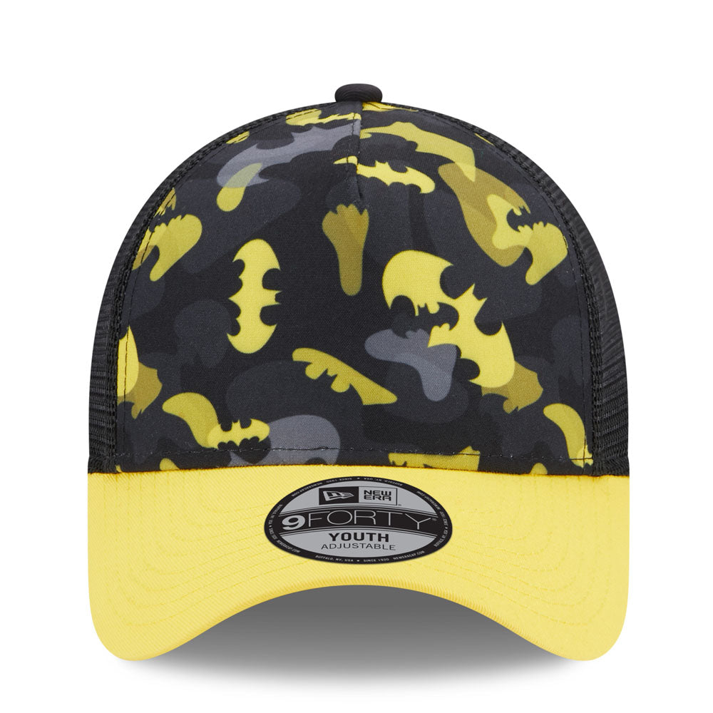 New Era - Youth Batman Logo Print Trucker Cap - Black/Yellow