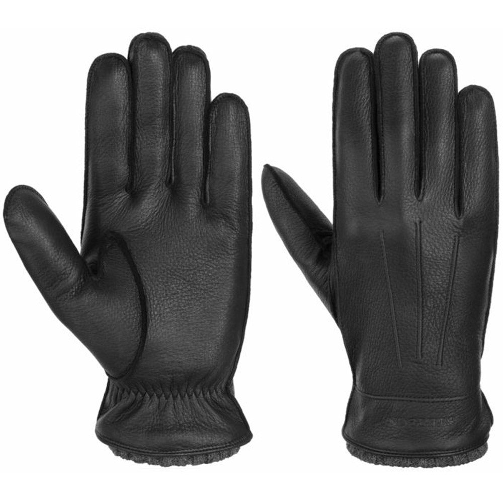 Stetson - Deer Leather / Cashmere Gloves - Black