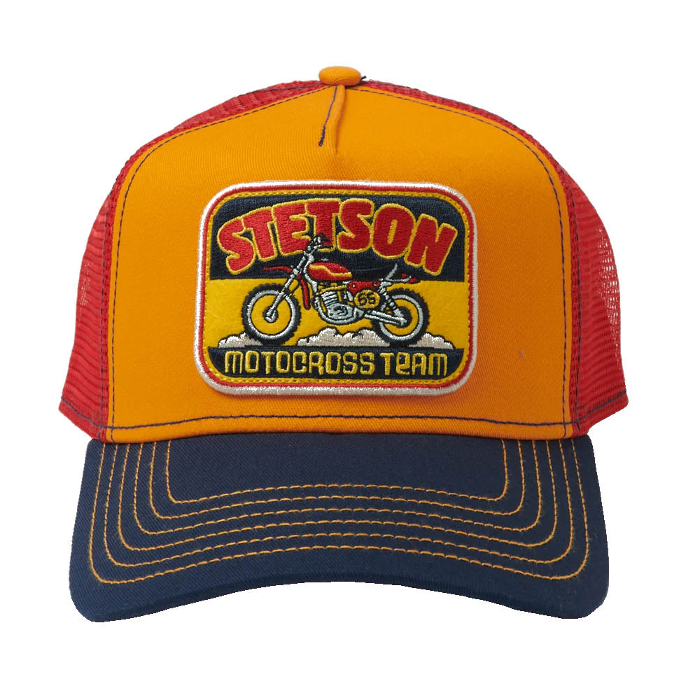 Stetson - Motorcross Team Trucker Cap - Navy/Orange/Red