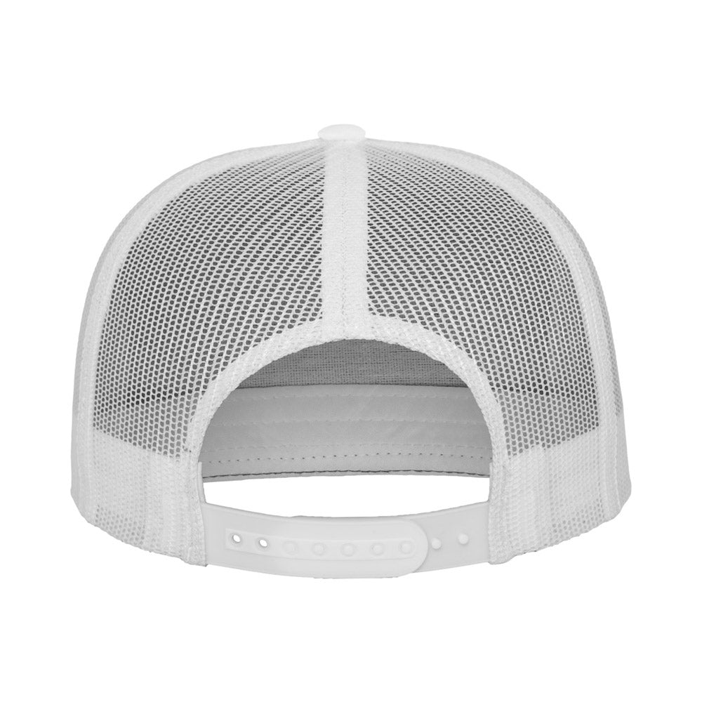 Yupoong - Flat Visor Trucker Cap - White - capstore.dk