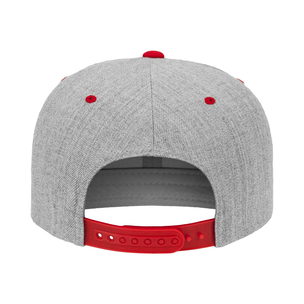 Yupoong - Snapback - Heather Grey/Red - capstore.dk