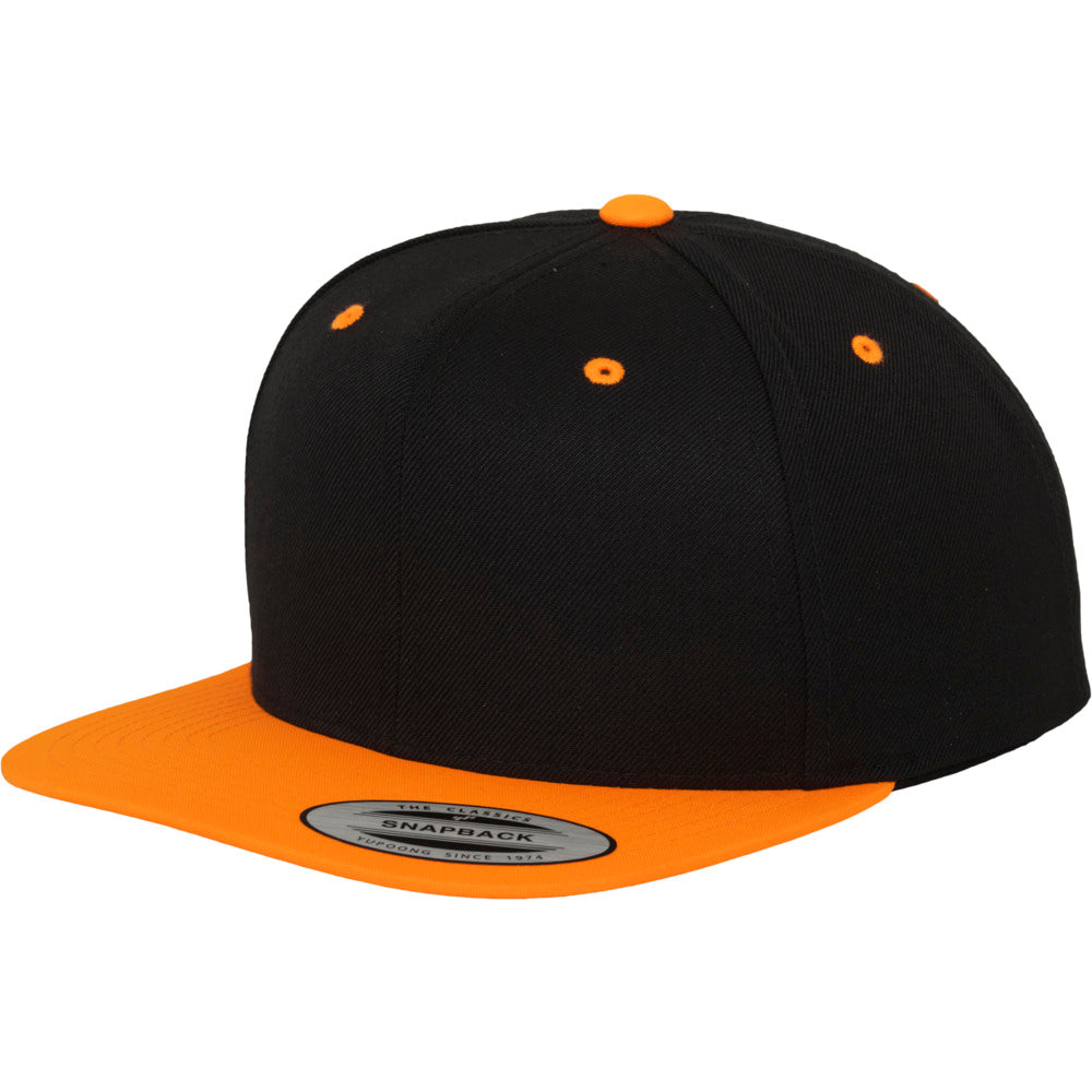 Yupoong - Snapback - Black/Neon Orange - capstore.dk
