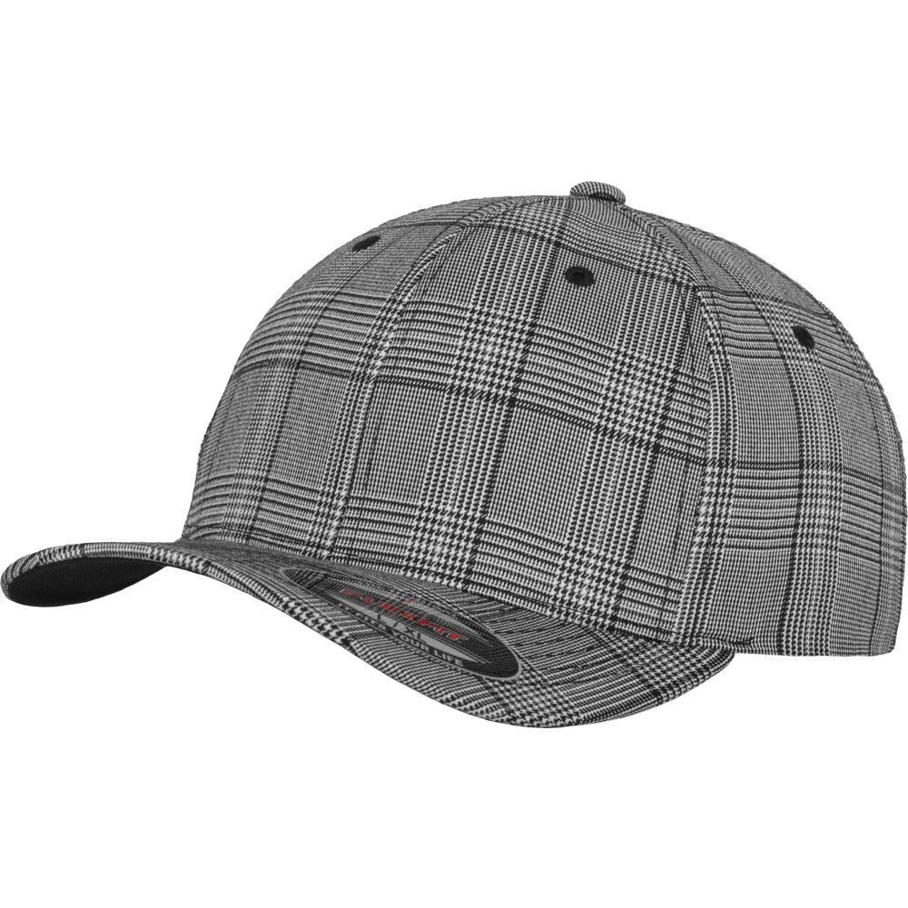 Flexfit - Baseball Cap - Black/White Glen Check - capstore.dk