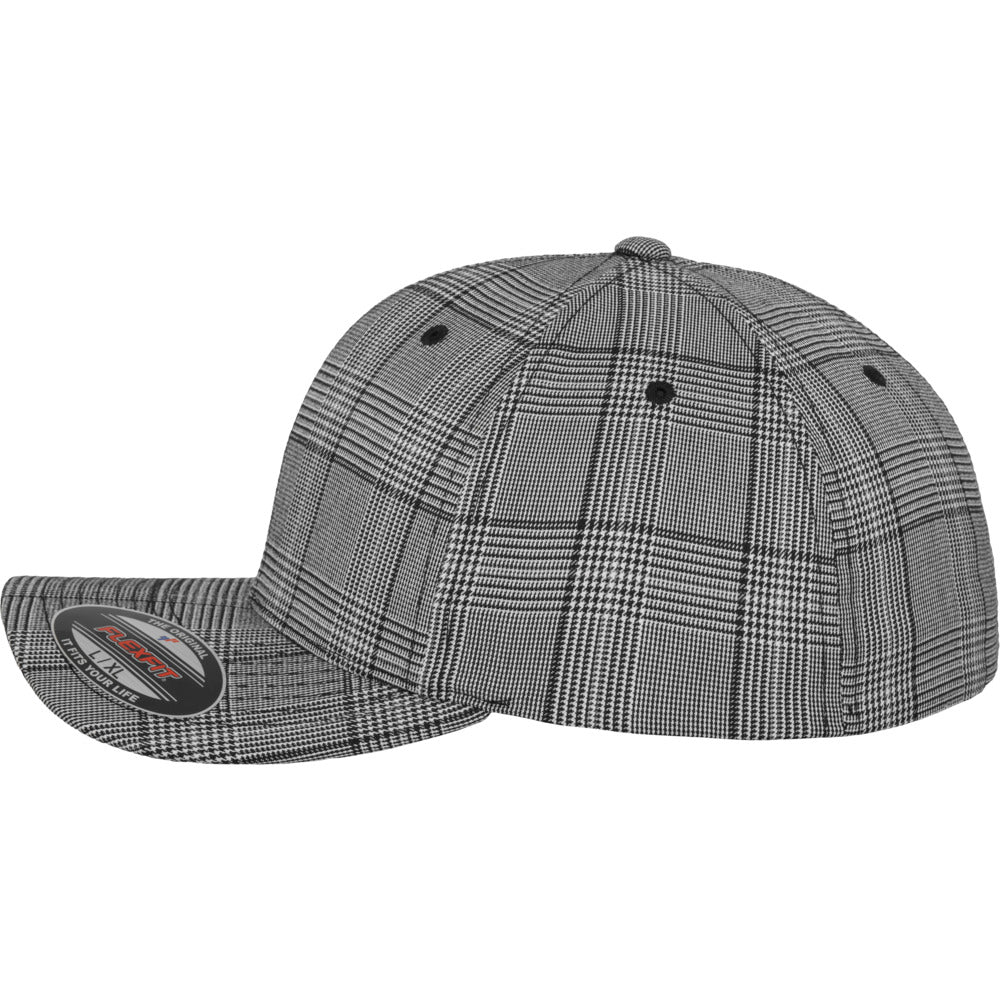 Flexfit - Baseball Cap - Black/White Glen Check - capstore.dk