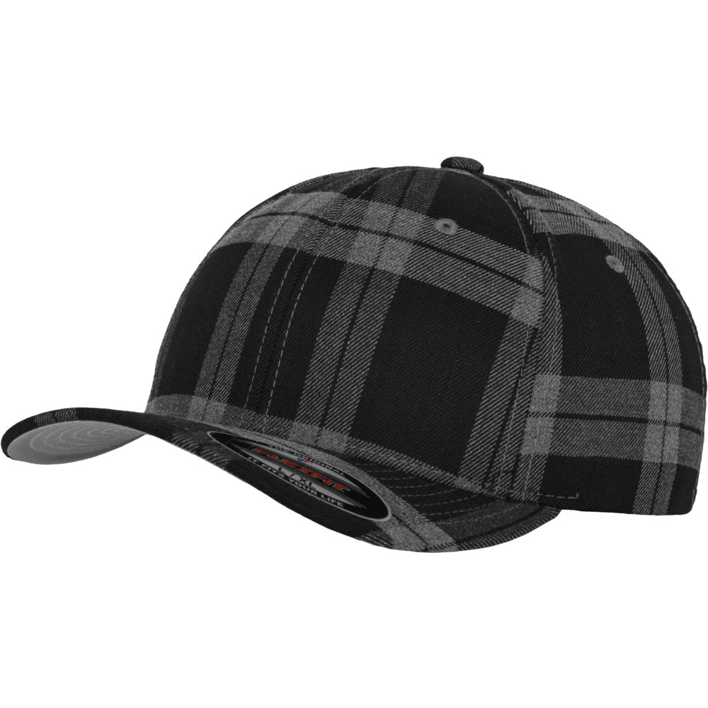 Flexfit - Baseball Cap - Black/Grey Check - capstore.dk