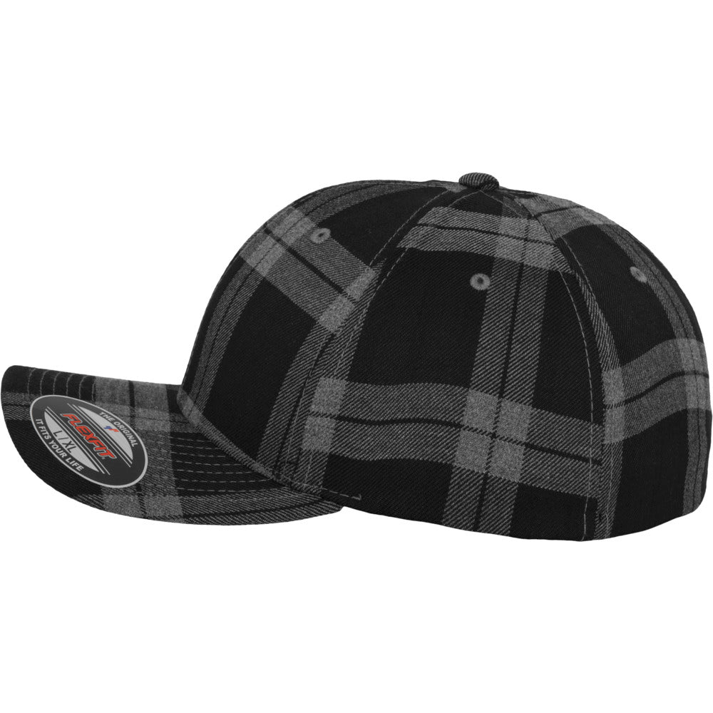 Flexfit - Baseball Cap - Black/Grey Check - capstore.dk
