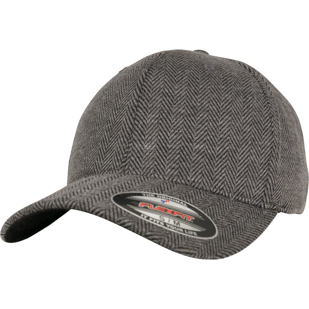 Flexfit - Herringbone Baseball Cap - Black/Grey - capstore.dk