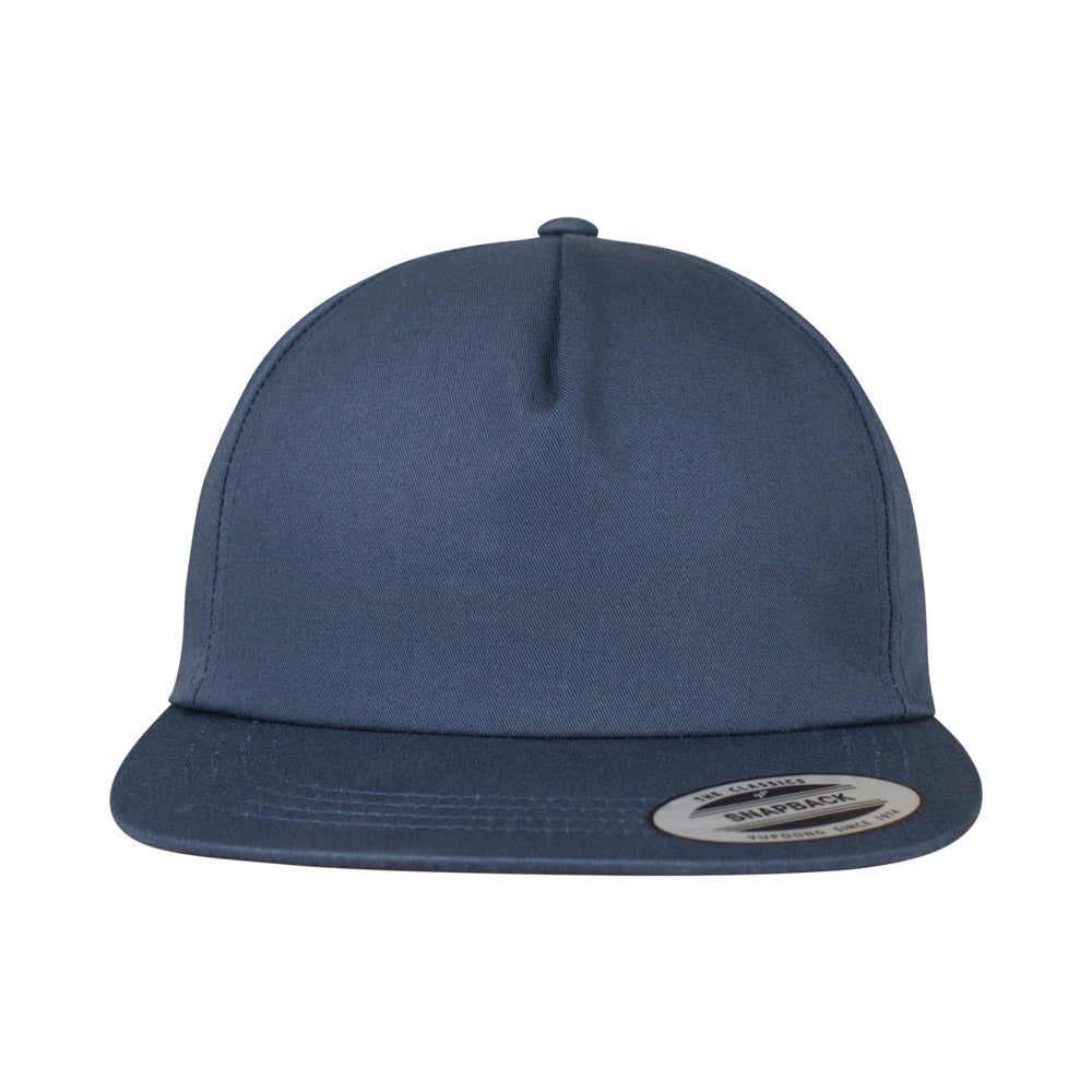 Yupoong - Unstructured 5-Panel Snapback - Navy - capstore.dk