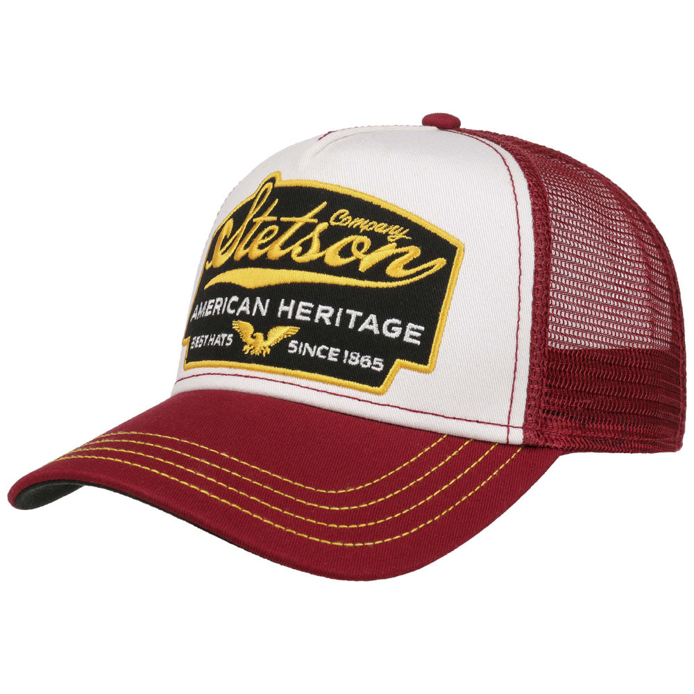 Stetson - American Heritage Trucker Cap - Maroon/White - capstore.dk