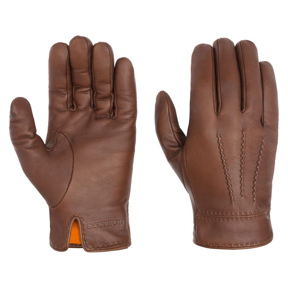 Stetson - Goat Leather Gloves - Brown - capstore.dk
