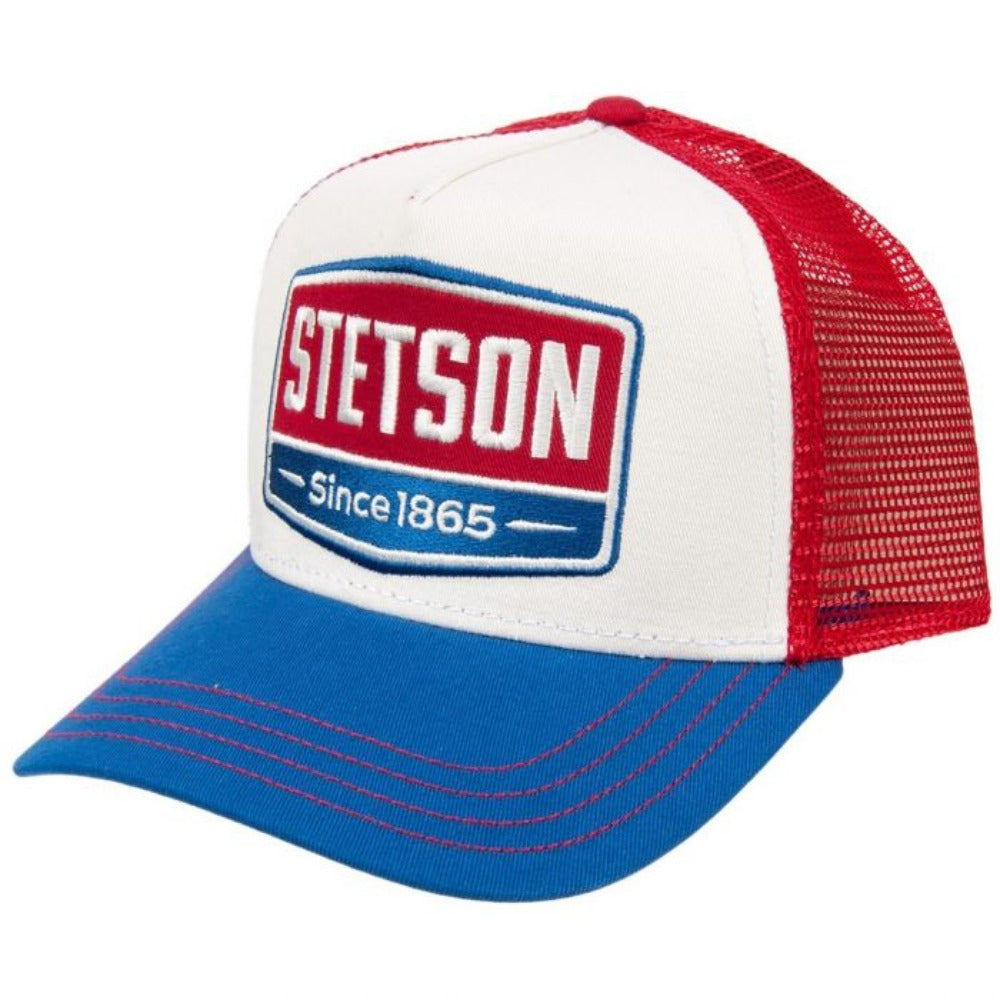 Stetson - Highway Trucker Cap - White/blue - capstore.dk